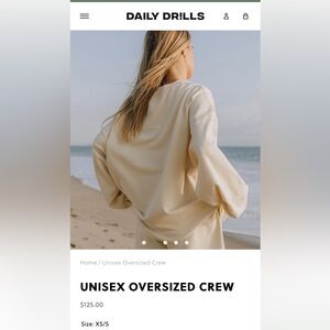 NWT Daily drills unisex oversized crew in sand